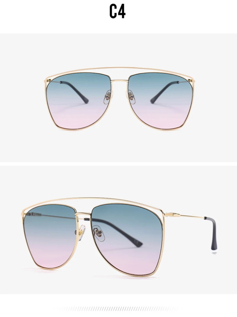 FEISHINI знаменитости солнцезащитные очки высокого качества Для мужчин ретро брендовый Дизайн Женские поляризационные солнцезащитные очки с градиентом рамы Модные металлические солнцезащитные очки женские щит