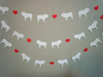 

Bulldog Love Paper Garland - Valentine's Day Decor - Choose Your Colors