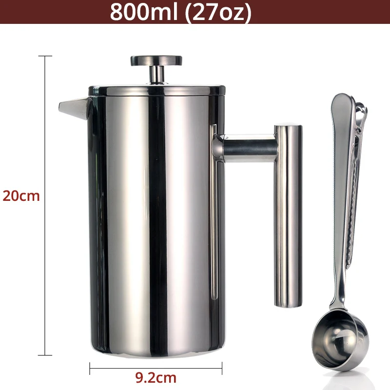 French Press Coffee Maker - Double Wall Stainless...