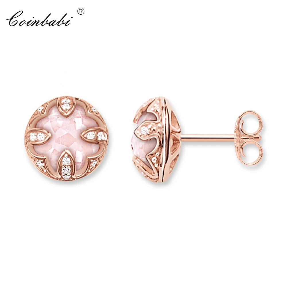 

Stud Earrings Lotos Trendy Gift For Women Ts High Quality Earring Thomas Style 925 Sterling Silver Zirconia Fashion Jewelry
