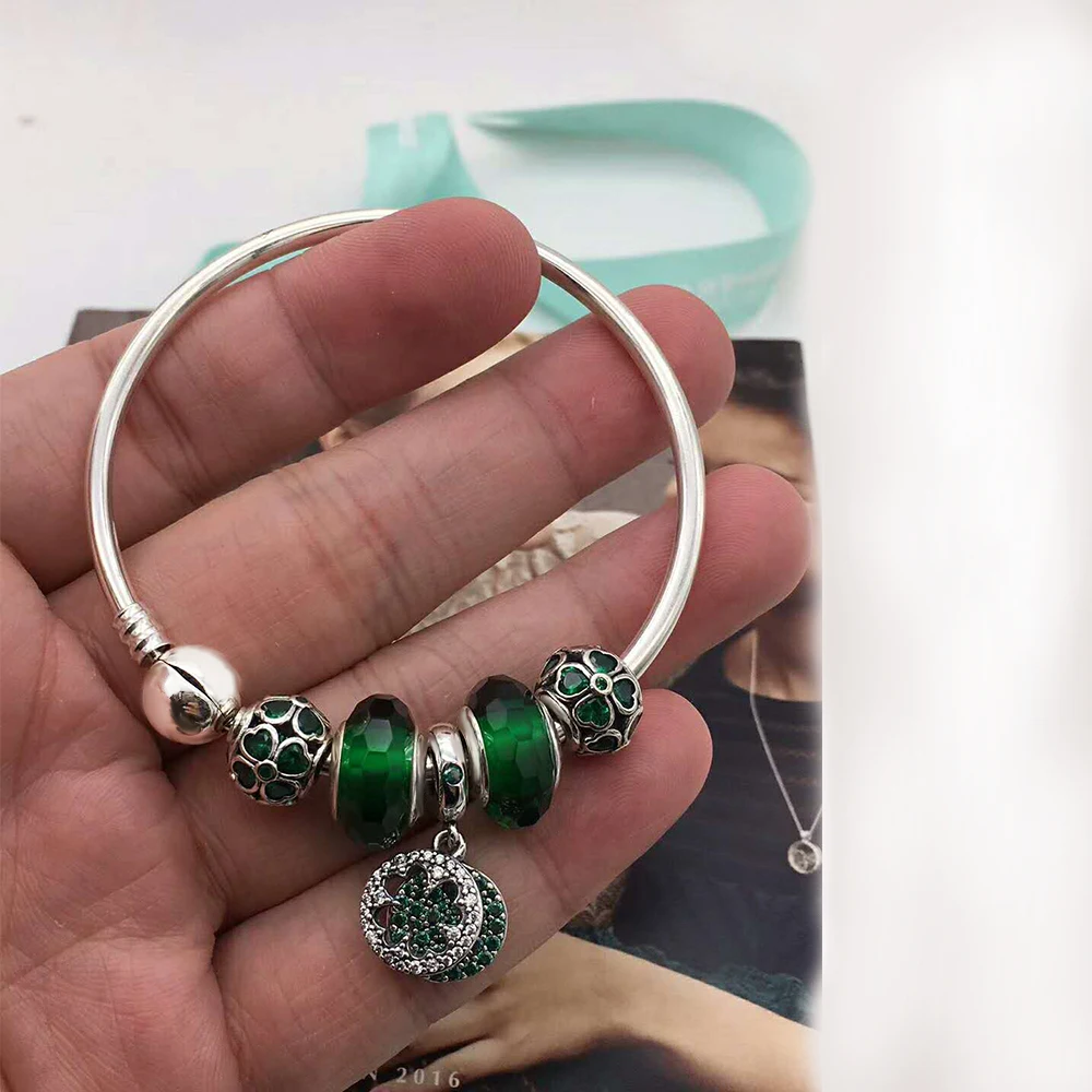 

CHAMSS 2019 Original Bracelet Customized New Dazzling Clover Bracelet Beaded 925 Silver Women Luxury Jewelry Birthday Gift Set