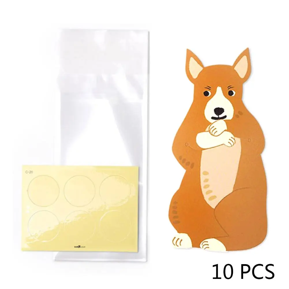 10pcs Candy Bag Holiday Card Gift Decoration Cute Animal Candy Bag Greeting Card Cookie Bag Birthday Party Decoration - Цвет: A