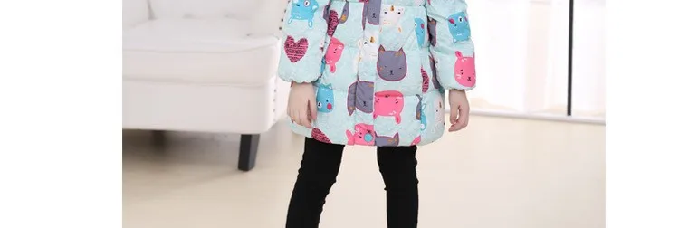Модный высококачественный детский пуховик для девочек зимняя теплая куртка-пуховик свободного покроя и парка для девочек
