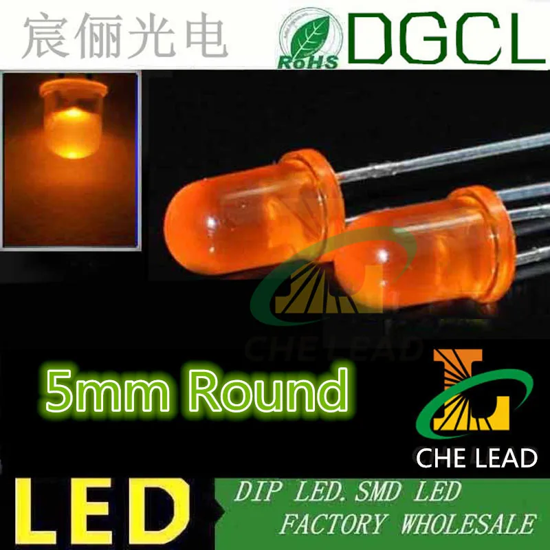 20 x 12v 5mm Pre wired LEDs Flickering Candle Amber Orange LED Bright PreWired