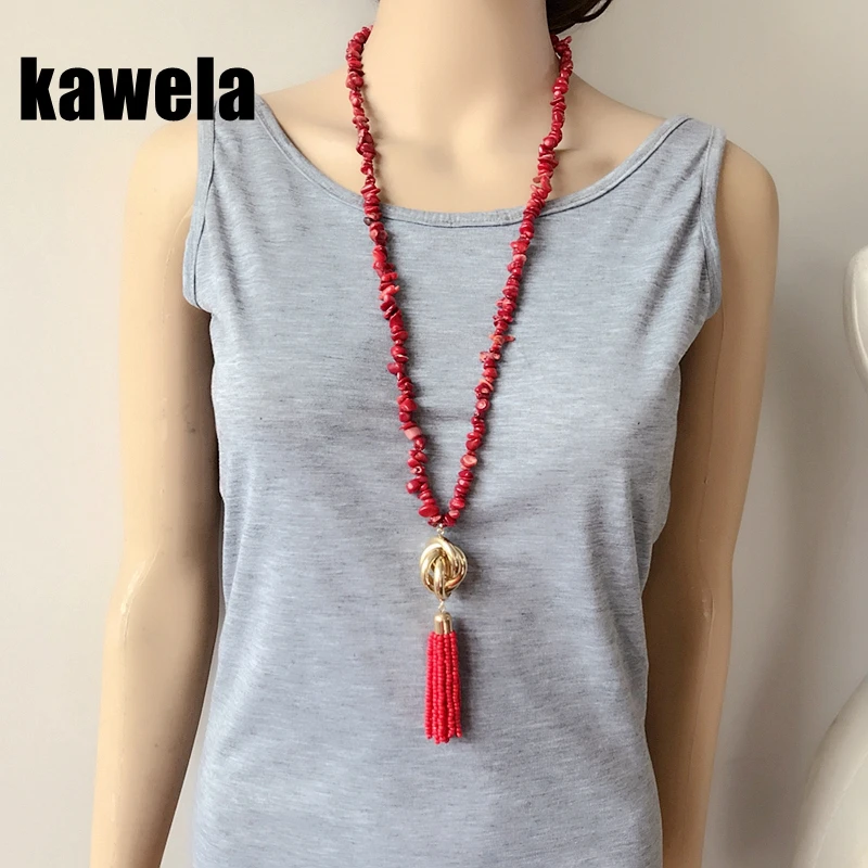 

Free Shipping Fashion Elegant Long Tassel Pendant Stone Necklace