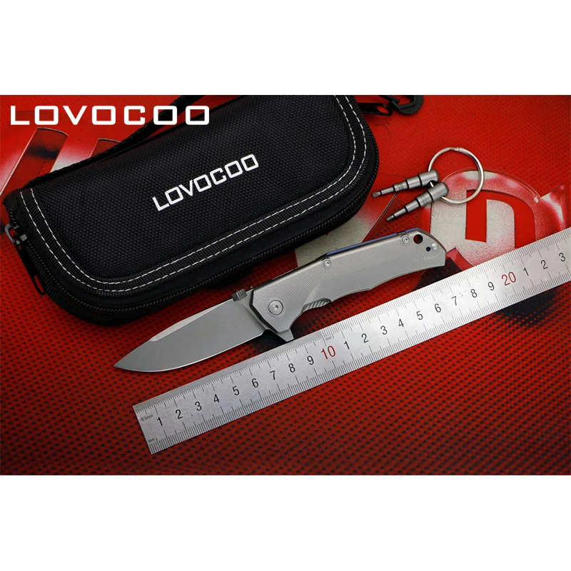 

LOCOVOO MOLLETTA Flipper folding knife M390 blade Titanium handle Outdoor camping hunting pocket knives EDC tools Survival