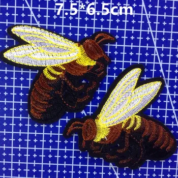 

7.5*6.5cm honey bee embroidery iron-on DIY patch,heavy embroidery honey bee patch,LY0811A