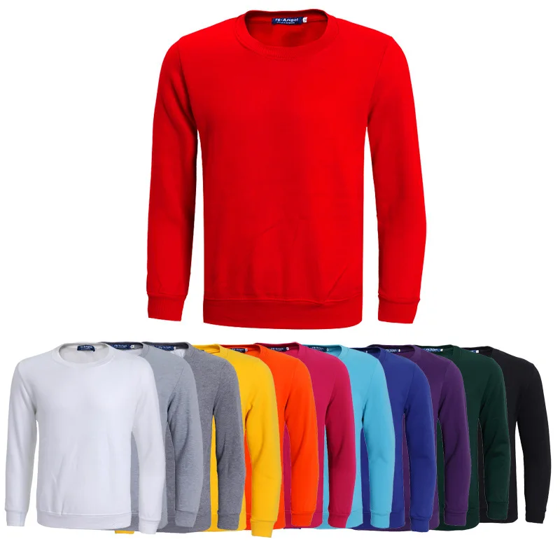 Koop Mannen Lange Mouwen Crewneck Effen Kleur Sweatshirt 2017 Casual Winter Lente Trainingspak Hoodies Kleur Blauw Zwart Wit Rood Geel