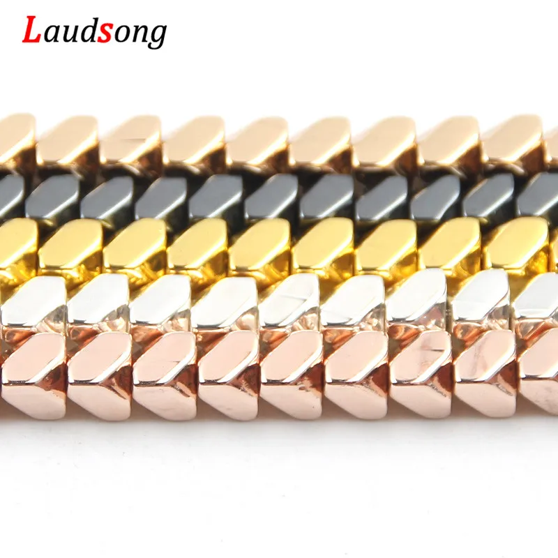 

Natural Stone Spacer Beads Triangle Faceted Loose Hematite Beads For Necklace Bracelet Diy Jewelry Making