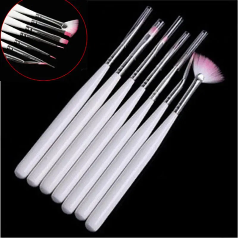 

7 Pcs Set Tiny Paint Brush Makeup Nail Art Design Acrylic Builder Drawing Pen M570