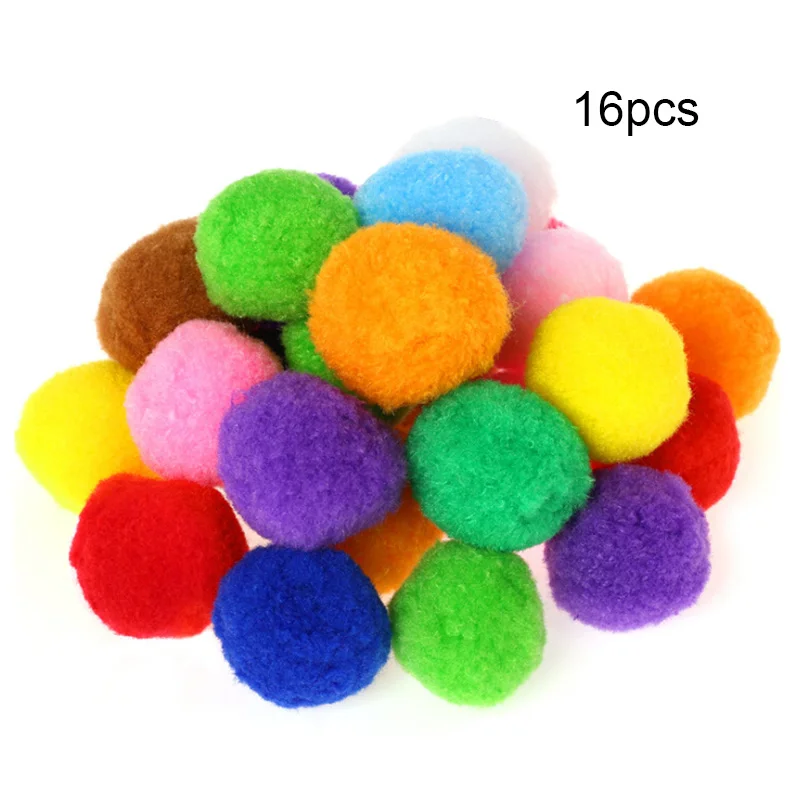 

16pcs 5cm Lovely Mini Fluffy Pompom Mixed Color Soft Pom Pom Balls For Wedding Home Kindergarten Decor DIY Child Handwork Toys