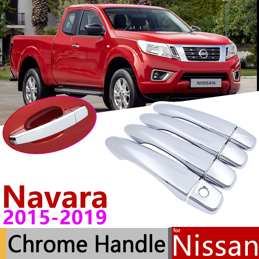 for Nissan Navara NP300 Navara D23 Renault Alaskan~ Chrome Door Handle Cover Car Accessories Stickers Trim Set