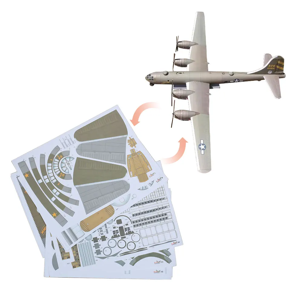 Светлая военная модель бомбера 3D обучающая Бумажная модель для оригинальная игрушка Прямая