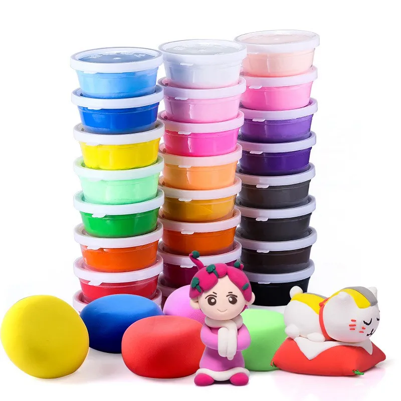 MOTOHOOD 24colors Plasticine Slime Toys For Kids Light Clay + Tools Intelligent Plasticine Play Dough Polymer Clay Set (12)