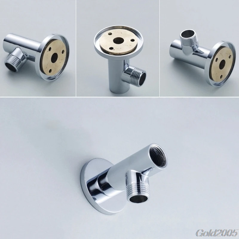 Chrome Shower Arm Flange Holder Brass Hose Connector Wall Suction Cup