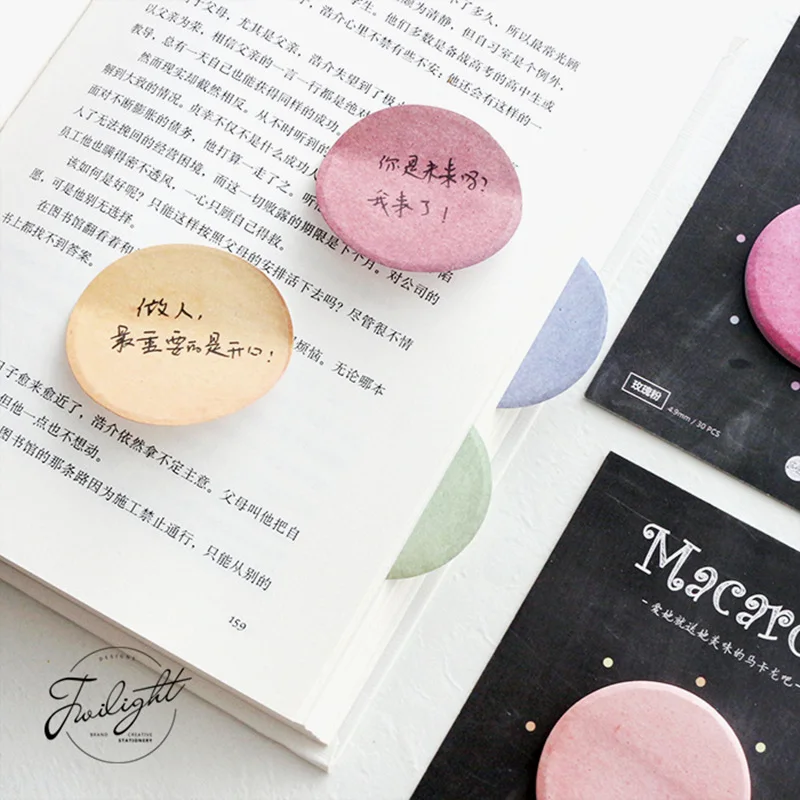 

8 color Macaron stick memo Mini cake post it planner calendar sticker scrapbook Stationery Office agenda School supplies FM693