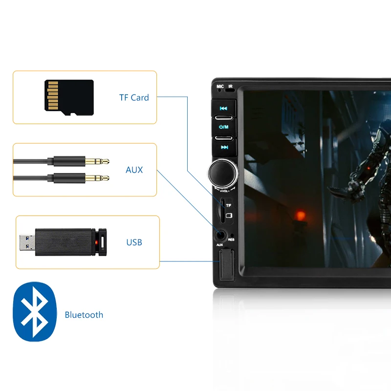 Универсальный 2 Din Автомобильный мультимедийный плеер HD стерео 7 "сенсорный