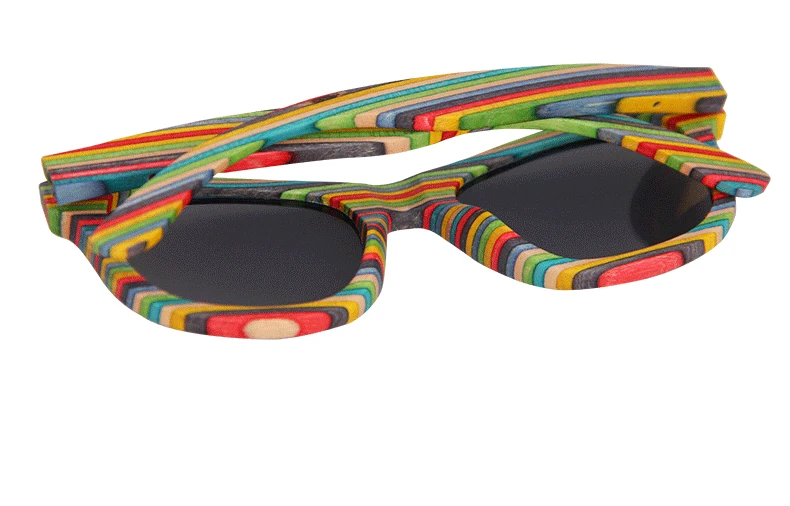 Handmade Colored wooden frame sunglasses Polarized for Driving sun glasses for women men Wooden Case Beach Anti-UV eyeglasses