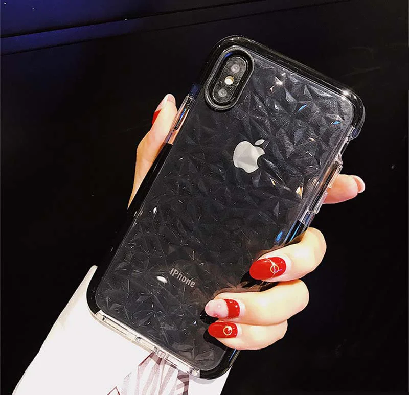 Чехол для телефона с алмазным узором 10 шт./лот iPhone 6 6s 7 8 Plus Роскошный прозрачный
