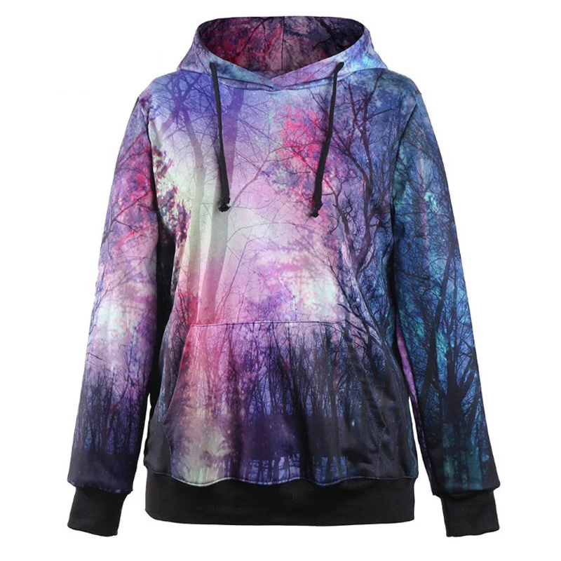 Осень зима galaxy sky hoodiesprinted капюшоном женщин moletom женский костюм вне женщины sudaderas
