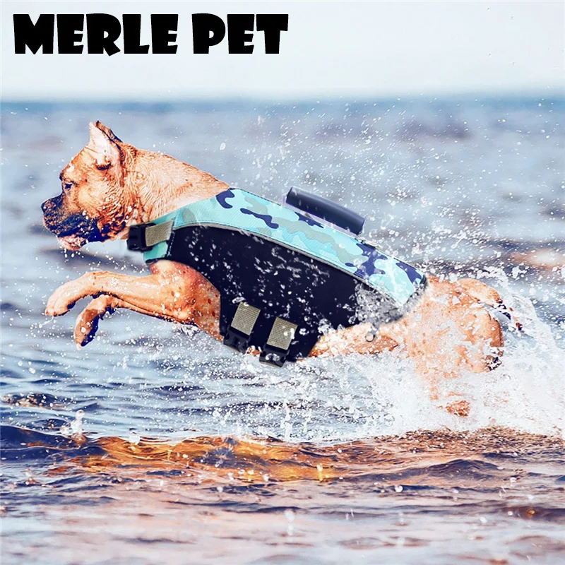 MERLE PET NEW Dog Life Jacket Floatation Life Vest with Adjustable