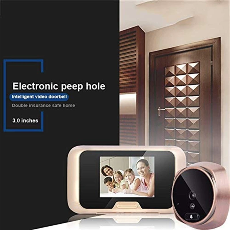Video Doorbell 3.0 Inch Video Doorbell, Smart Electronic Cat'S Eye, Wireless Monitoring Hd Camera Camera Integrated Infrared 3