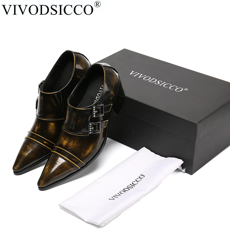 VIVODSICCO New Classic Retro Business Men Dress Shoes Fashion Man