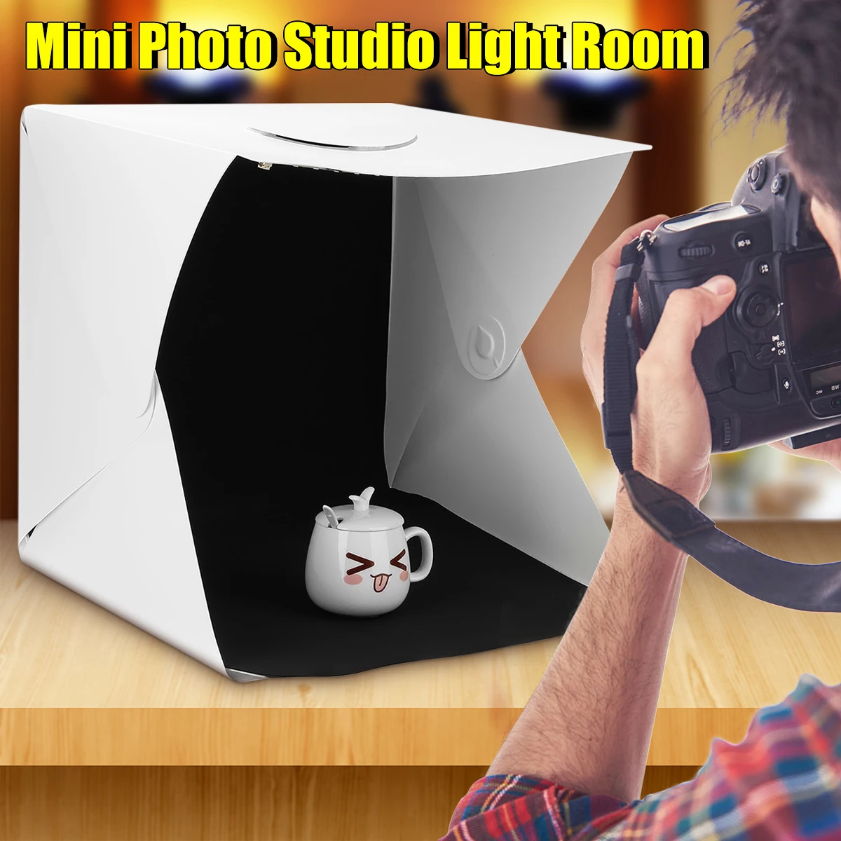 

40 x 40 x 40 cm Photography Studio Foldable Box LED Light Room Folded Backdrop Cube Box Lightweight Photo Tent Kit Accessories