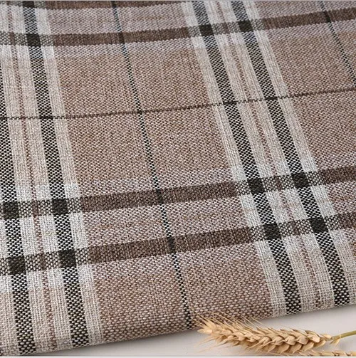 Покрытая льняная ткань диванная подушка ткань сделай сам Ремесло швейная ткань наружная льняная смешанная ткань обивка 5" в ширину - Цвет: beige coffee lattice