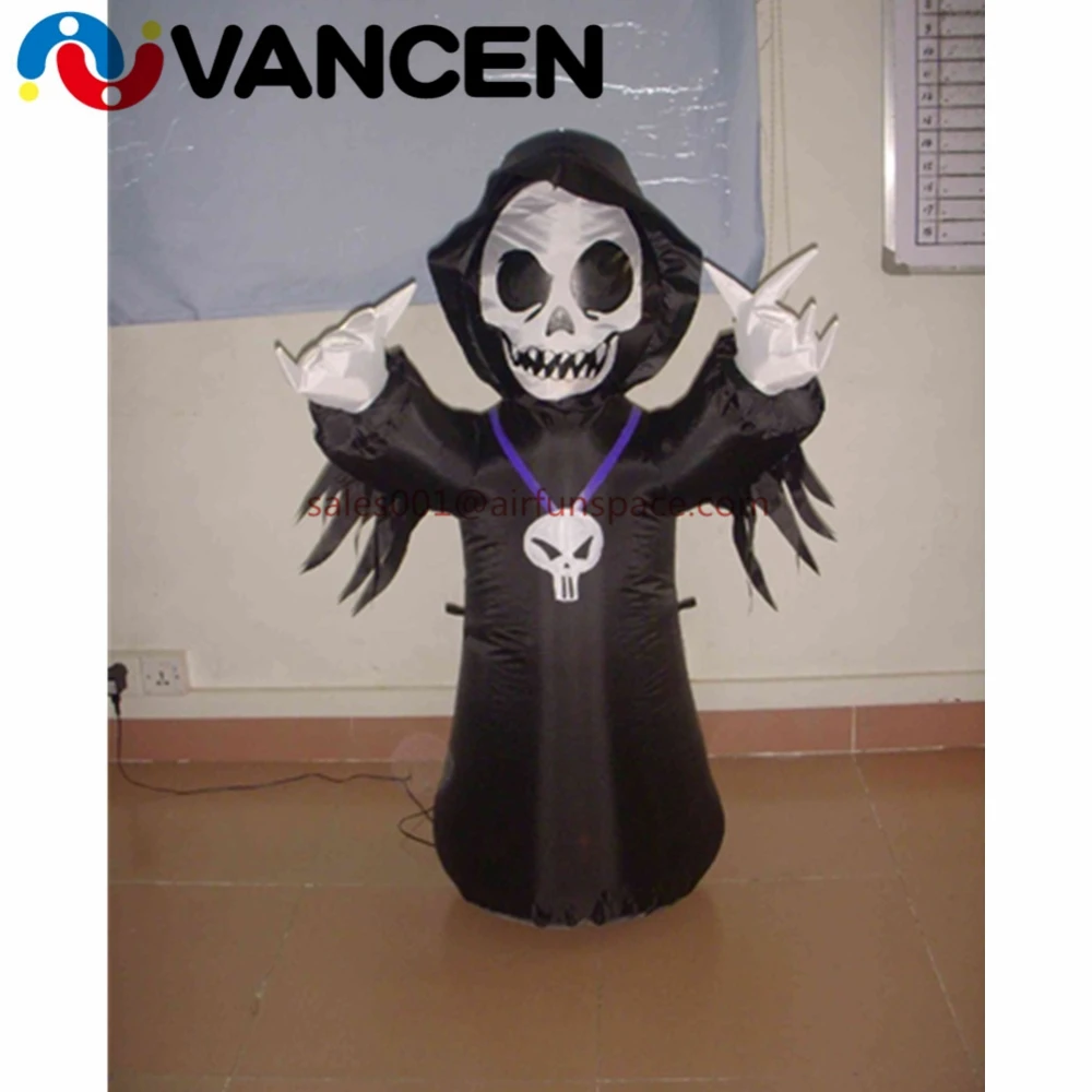 

3mH black halloween inflatable ghost with led light factory price inflatabke halloween ghost for decoration for kids