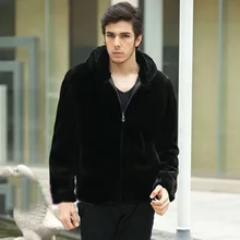 Зимние Для мужчин мех кролика пальто куртка с капюшоном парка пальто ветровка Plue Размеры размеры S, M, l XXL, XXXL 4XL пальто с искусственным мехом