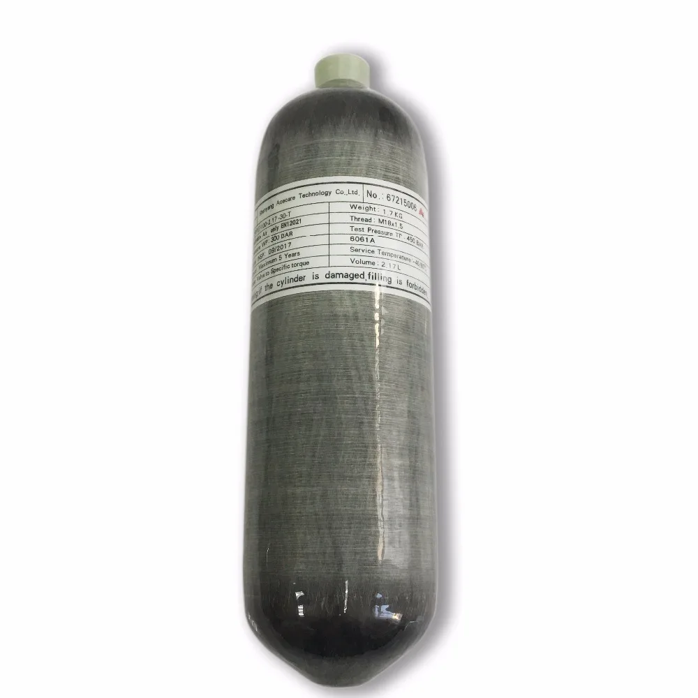 

Acecare 30Mpa Working Pressure 1.7KG Weight 2.17L Carbon Fiber SCUBA Cylinder Paintball Tank PCP air rifle hunting -A