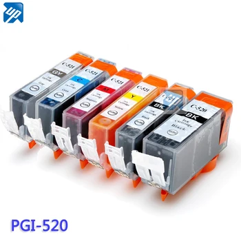 

2sets(12pcs) PGI-520 CLI-521 BK C M Y GY compatible ink cartridges For canon PIXMA MP980 MP990 printers with ink