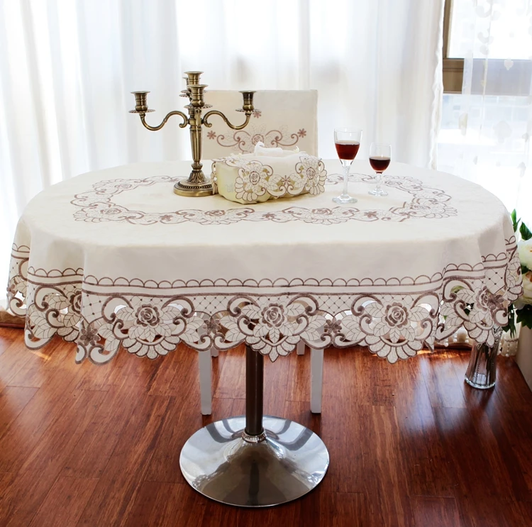 

2016 new hot sale High-end European oval tablecloth round table cloth Embroidery table cover free shipping