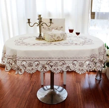2016 nouvelle vente chaude Haut de gamme Européenne ovale nappe table ronde tissu Broderie couverture de table livraison gratuite