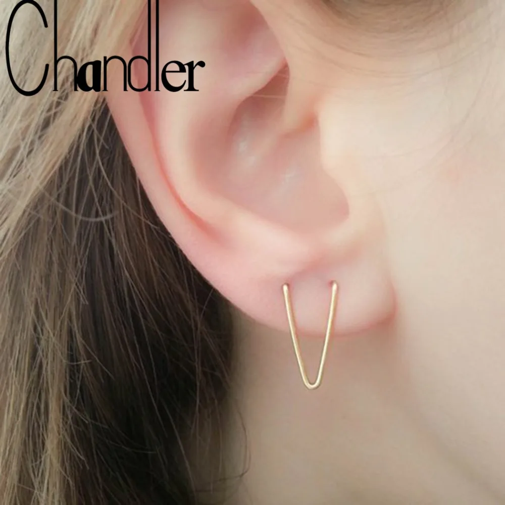Комплект сережек Chandler с двойным пирсингом серьги V образным вырезом двойное