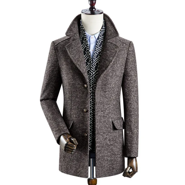 dropshipping Men Winter Autumn Thick Wool jackets Male Casual Fashion