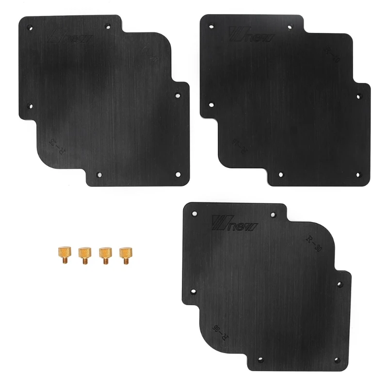 

3Pcs R Round Corner Radius Jig Router Templates Bakelite Plate Engraving Machine JU02 Drop shipping