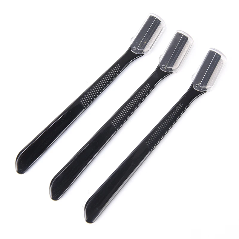 3PCS/Pack Black Mini Eyebrow Trimmer Safe Shaving Razors Small Size