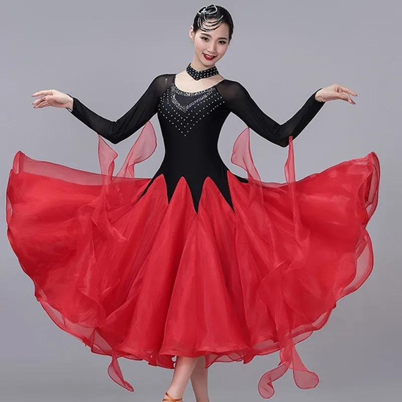

ballroom dress standard ballroom dance competition dresses kids standard dance dress dance wear women festival clothing red
