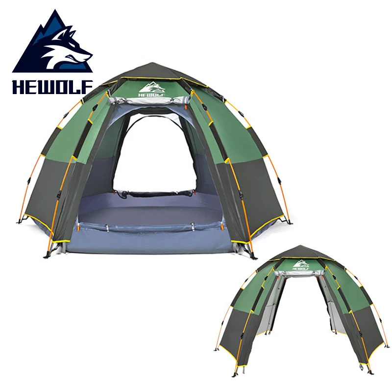 

Quick 3-4 Person Double Layer Automatic Open Tent Large Camping Family For Outdoor Recreation Party Tents Awning Beach Tent