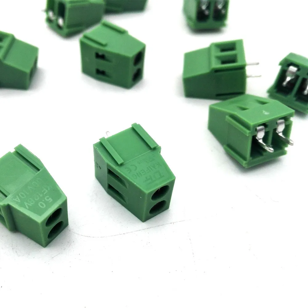 10 шт 5 мм 2 шпильки Американская классификация проводов 2р 2 шпильки винта PCB клеммные колодки 300V 10A DG128 KF128-2P