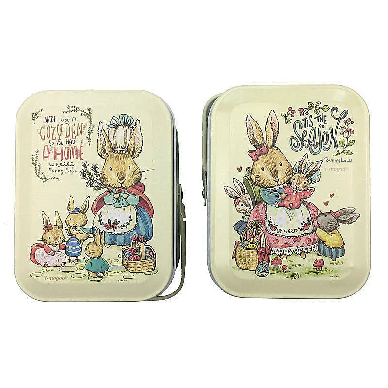 

Peter Rabbits Tin Box Jewelry Box Storage Organizer Case Iron Candy Box 10.5X6.2X7.8 cm Easter decorations gift