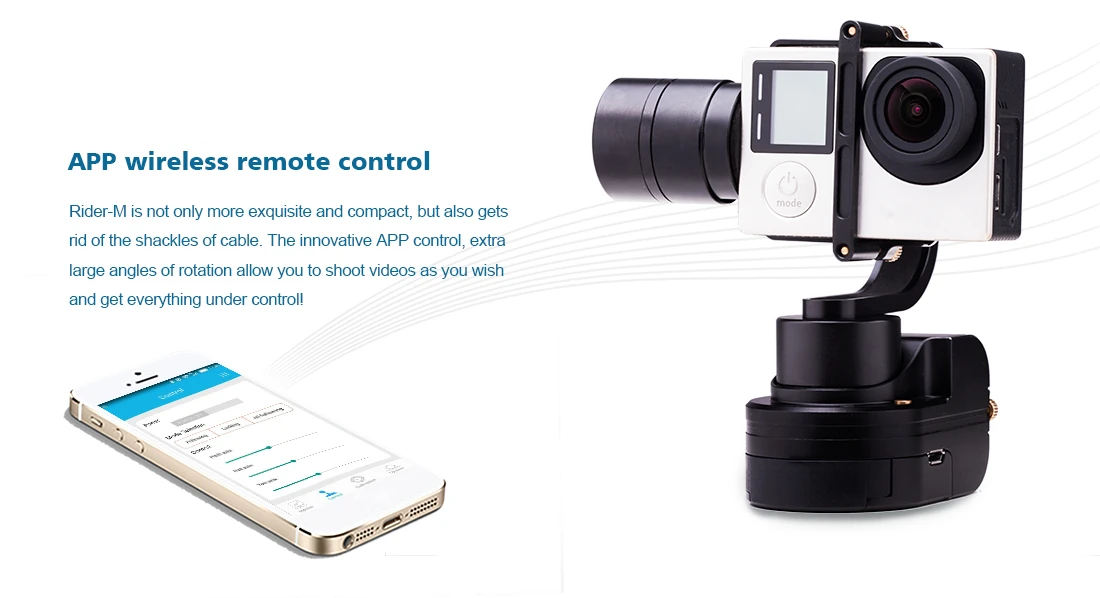 Zhiyun Z1 Rider-M 3 Axis Wearable Camera Gimbal Stabilizer with Bluetooth Wireless Remote Controller for GoPro 3 4 DHL/UP