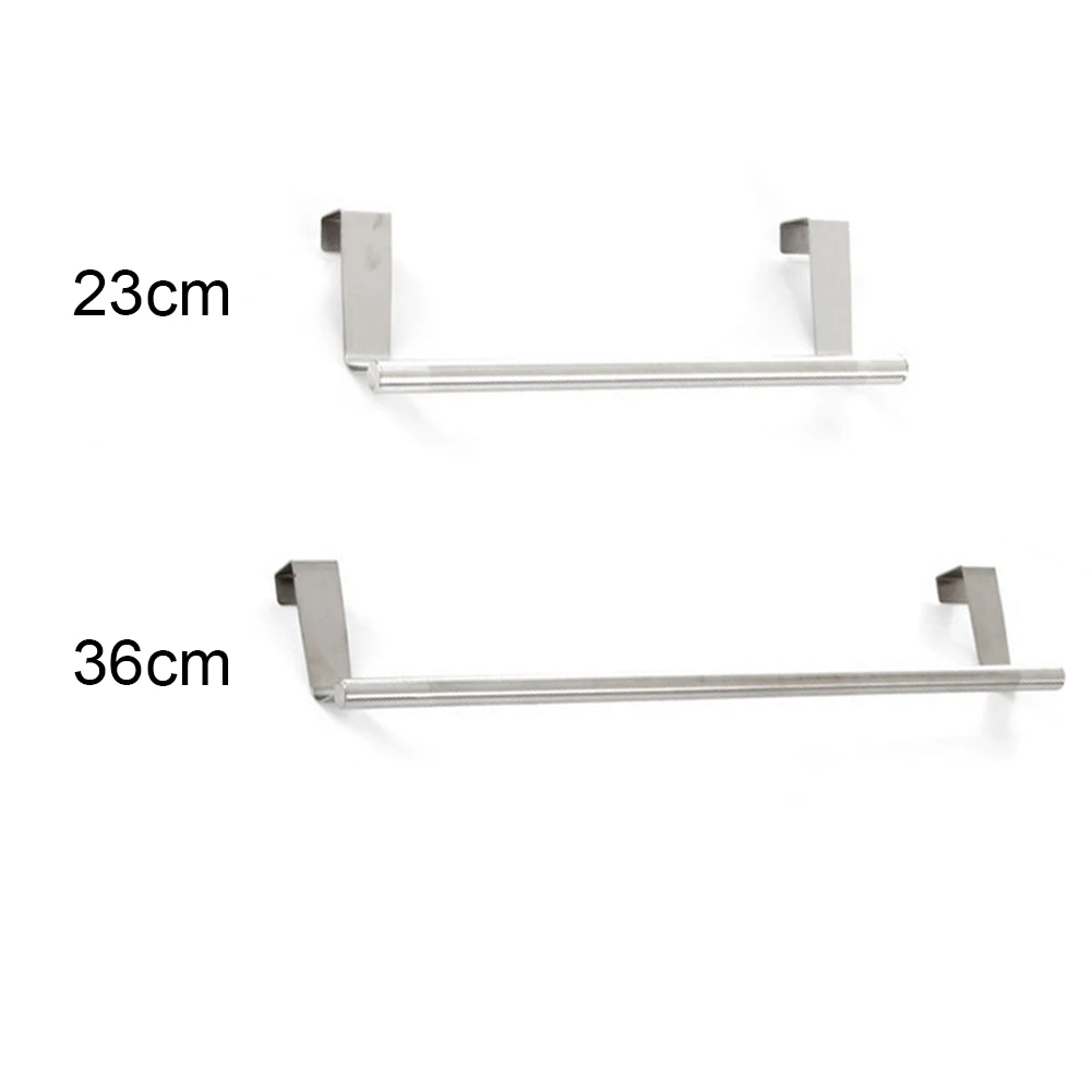 New Stainless Steel Kitchen Bathroom Door Hook Towel Bar Rack Hanging Rail Tool