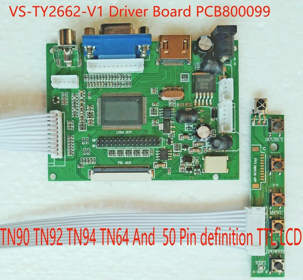 TN90 TN92 TN94 TN64 драйвер платы ЖК-дисплея VS-TY2662-V1 PCB800099 совместимого с HDMI VGA AV для Carpc