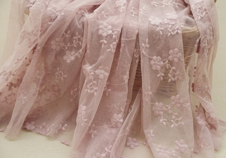 6 цветов на выбор, красивая хлопковая кружевная ткань с цветочной вышивкой, ширина 125 см, свадебное платье, аксессуары для одежды