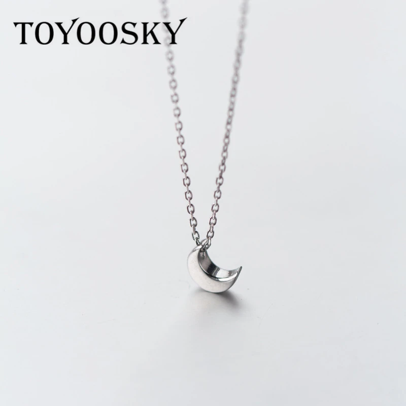 

Gift Real. 925 Sterling Silver Jewelry Tinny/ Small Crescent Moon Necklace Pendants Promised Love Jewelry