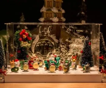 Tonari no Totoro трава стена Lang трава стена может DIY микро вид с светодиодный светильник подарок на праздник ПВХ фигурка игрушка коробка D745 - Цвет: Синий