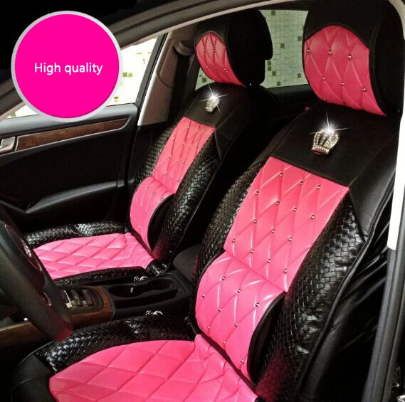 High quality women's fashion diamond Four Seasons pink black PU leather